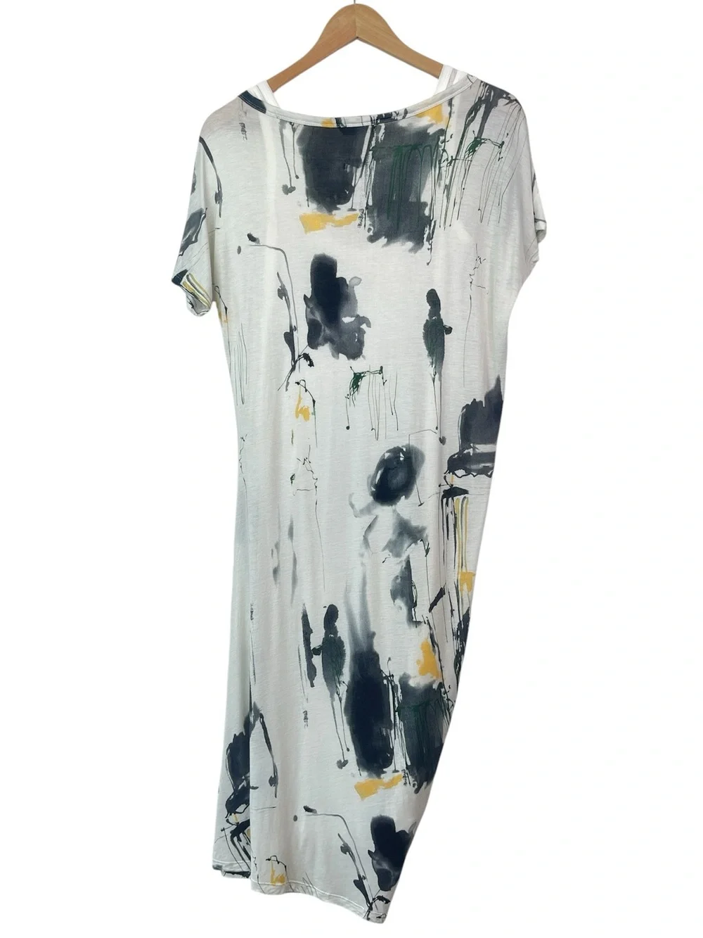 Uma Raquel Davidowicz Drapey Asymmetrical Abstract Paint Splatter Printed Dress - Picture 3 of 16